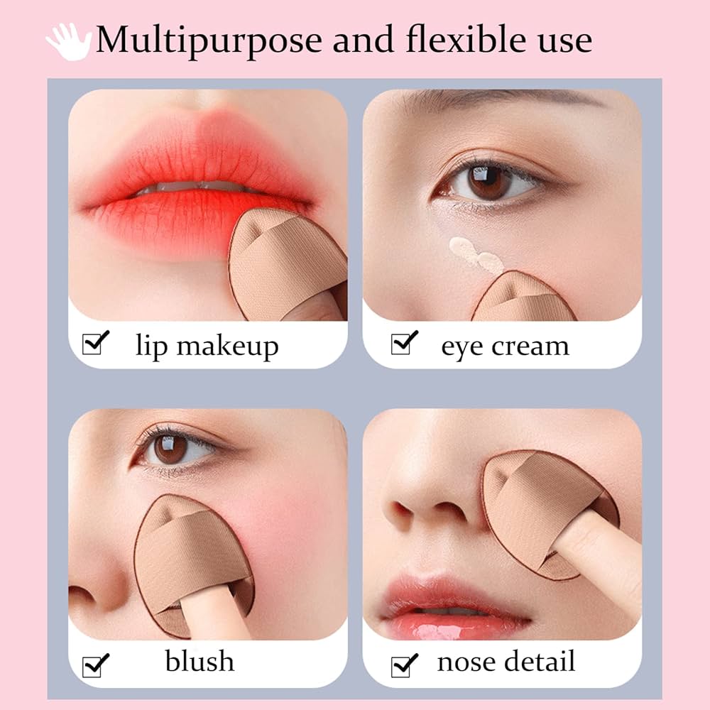 Mini Makeup Finger Cushion Puff. 4pc